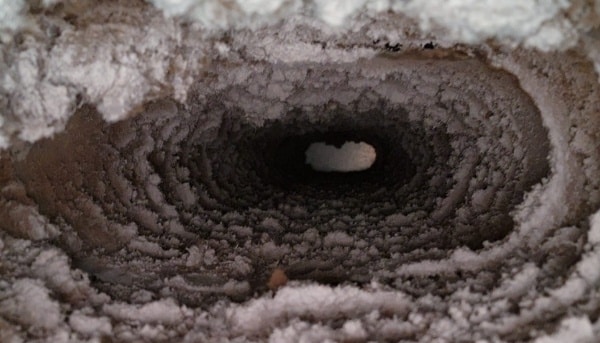 Camera view inside dirty vent